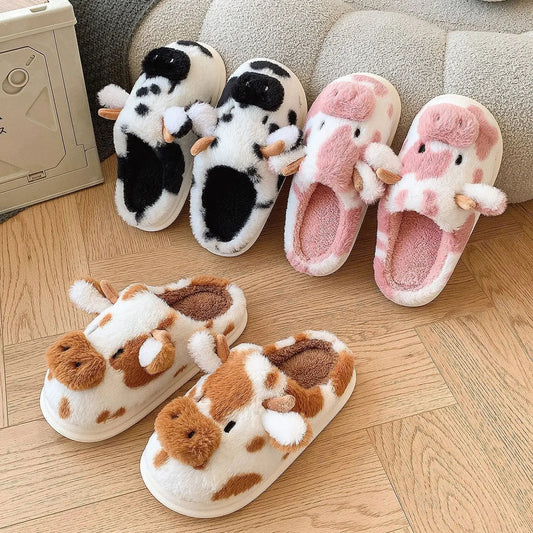 Luna & Bunny™  Soft - Stitched Cow Slipppers
